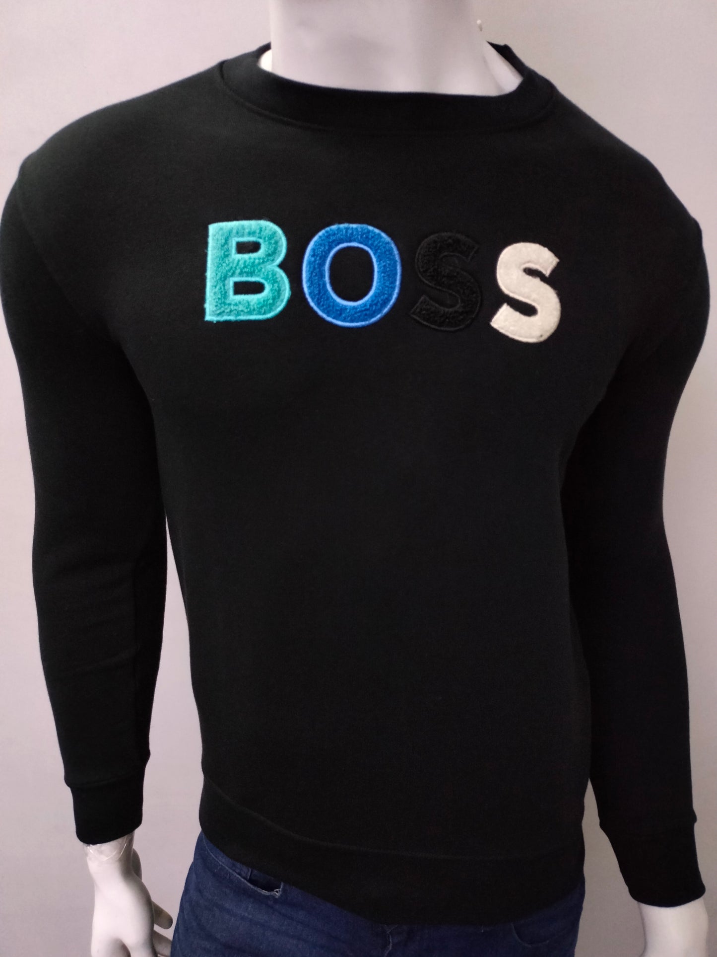 BOSS WECOLOUR FLEECE LOGO SWEATSHIRT BLACK