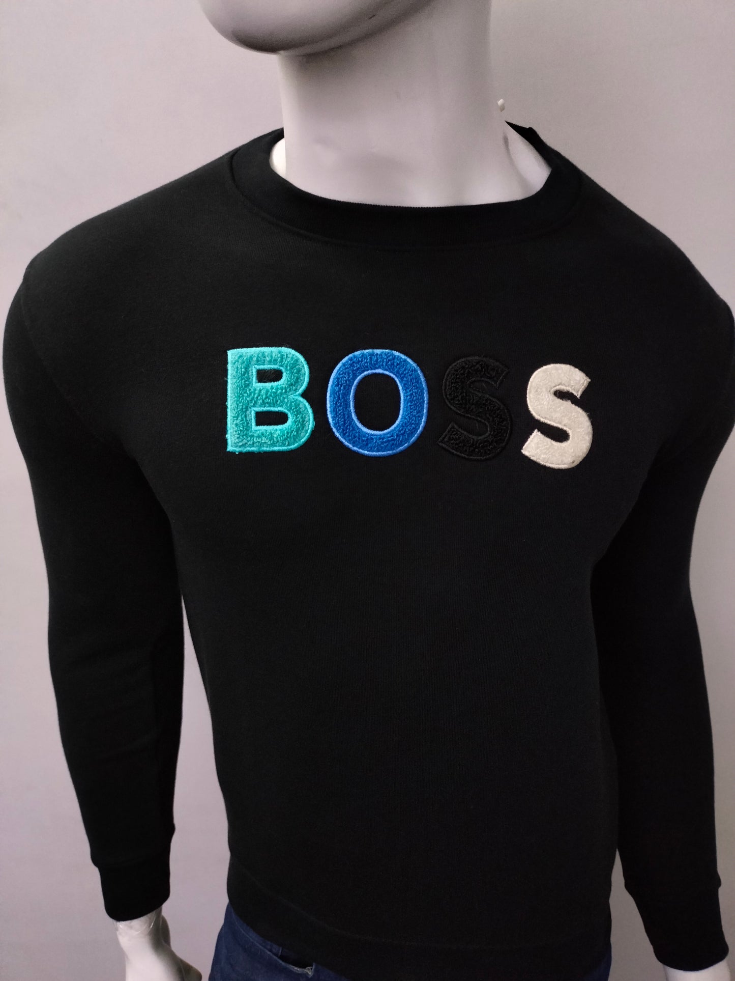 BOSS WECOLOUR FLEECE LOGO SWEATSHIRT BLACK