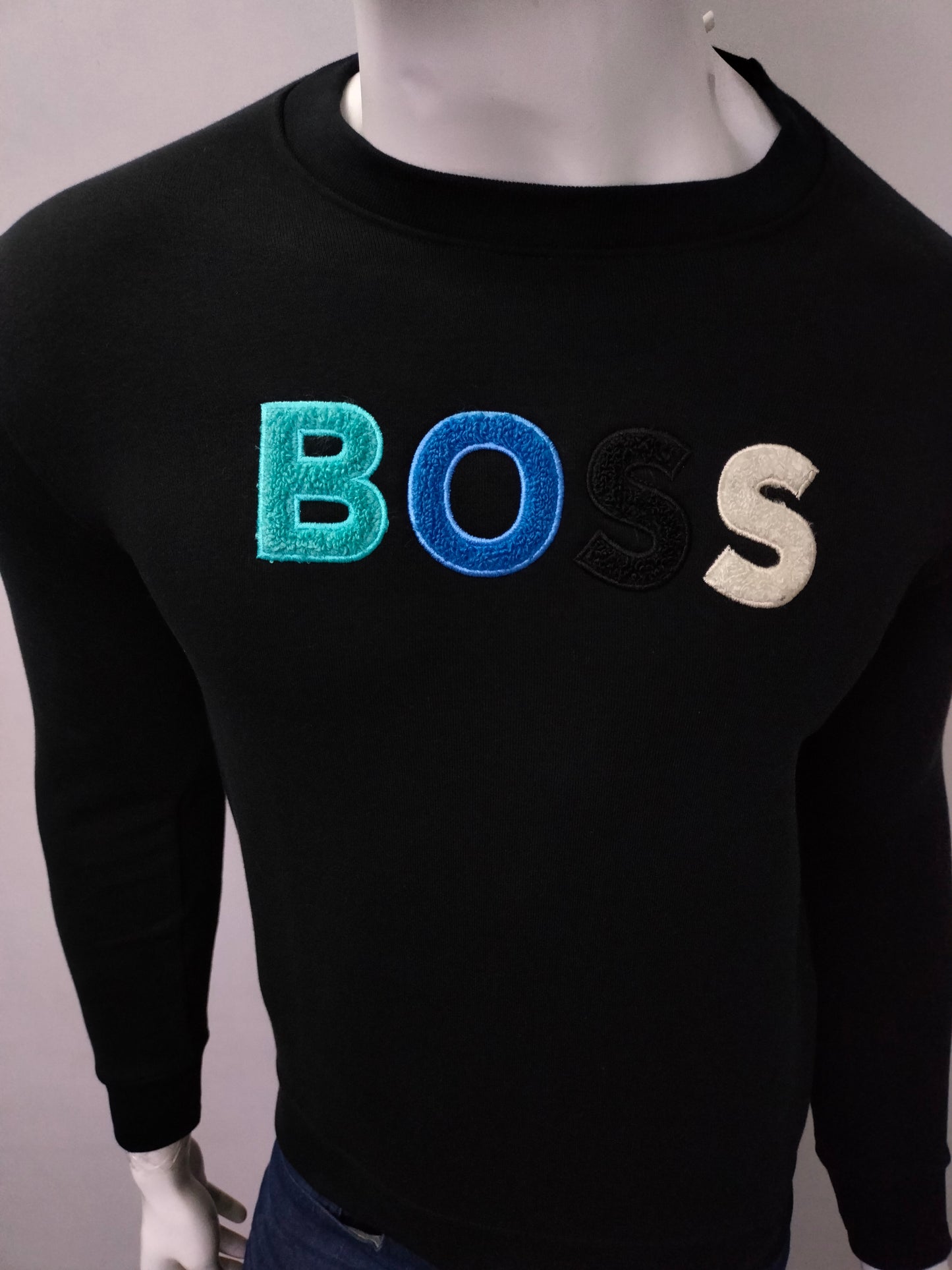 BOSS WECOLOUR FLEECE LOGO SWEATSHIRT BLACK