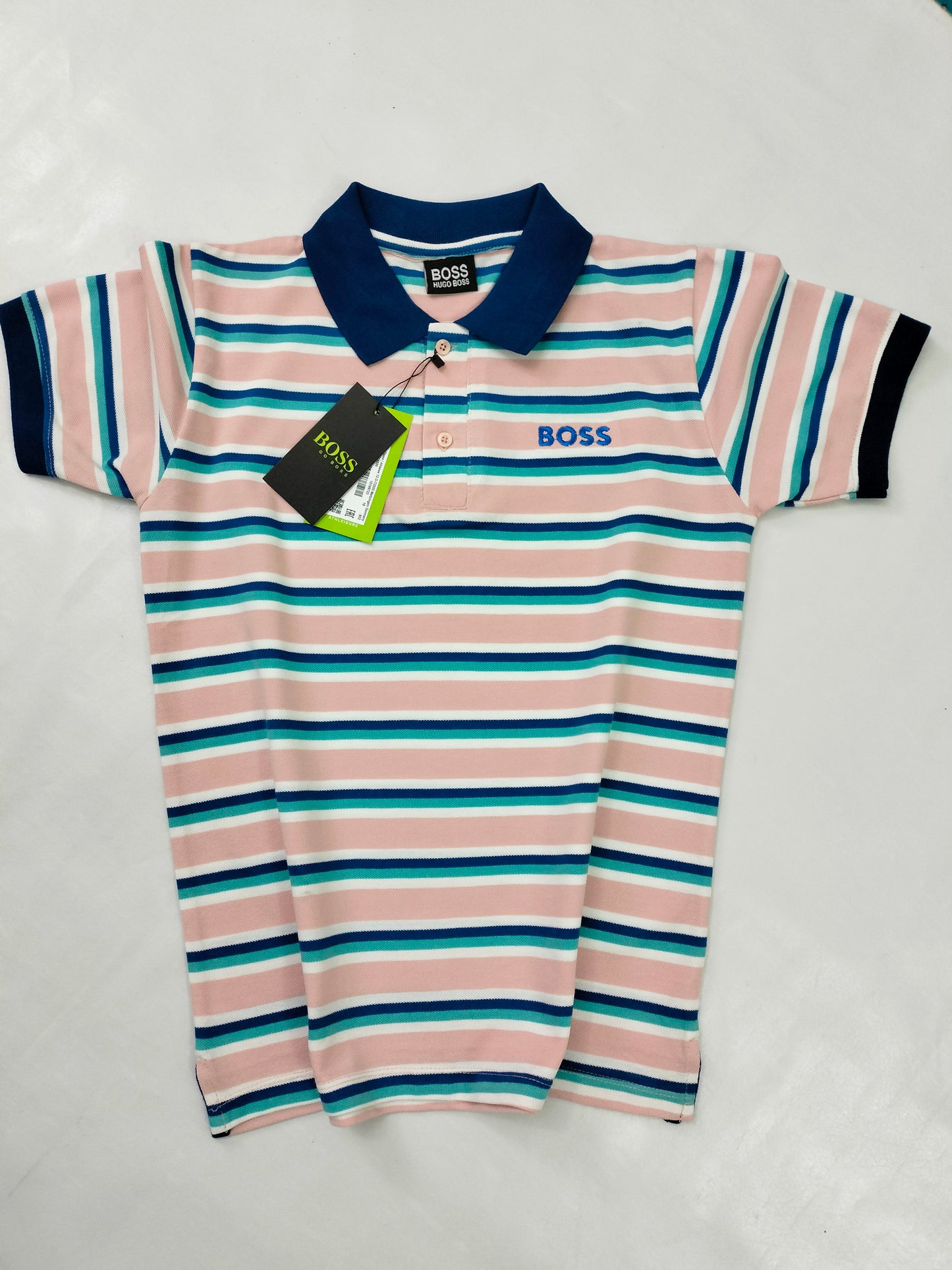 Hugo Boss designer striped polo tee