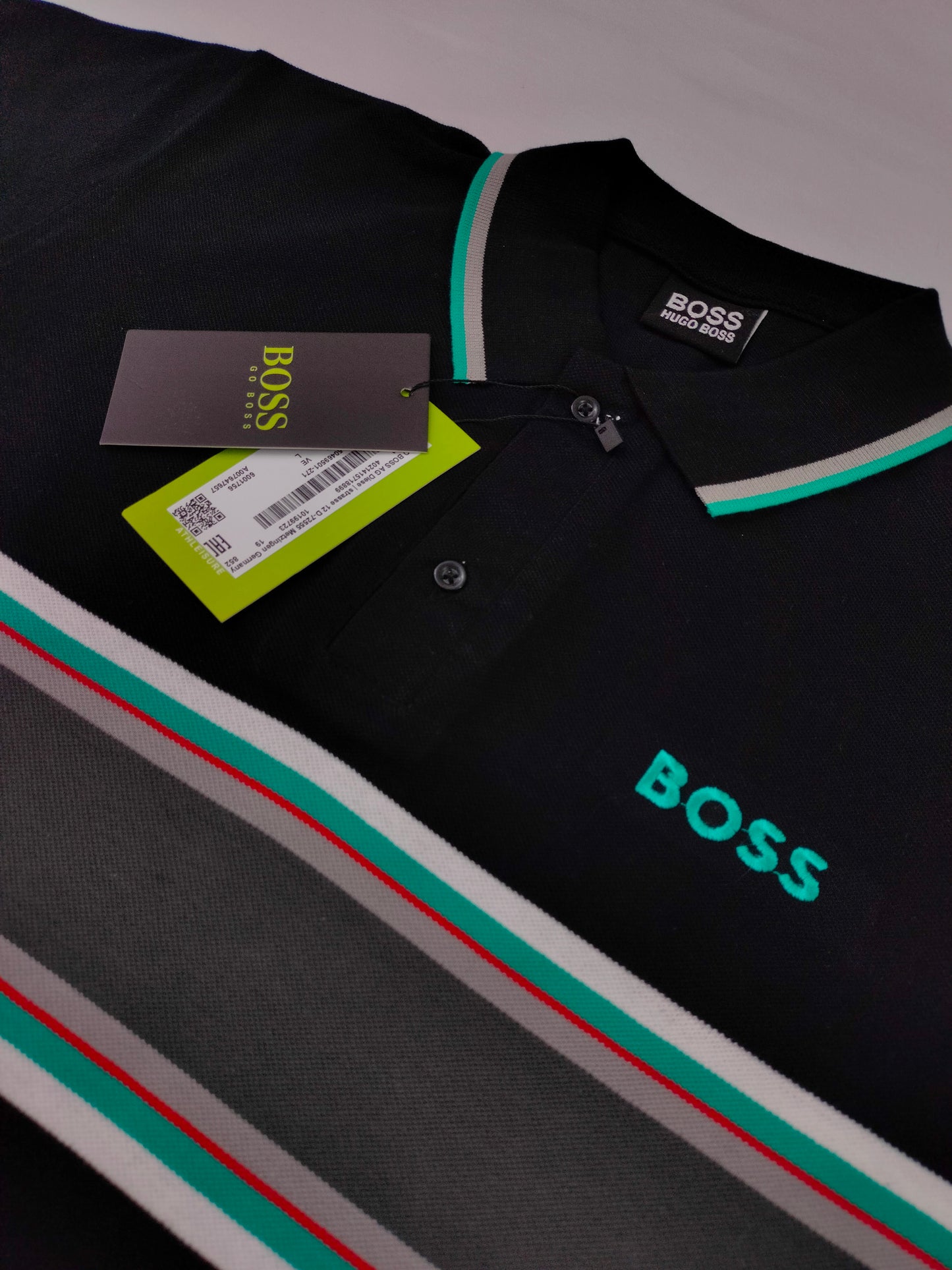 Hugo Boss Block Striped Casual Short Sleeve Polo Shirt