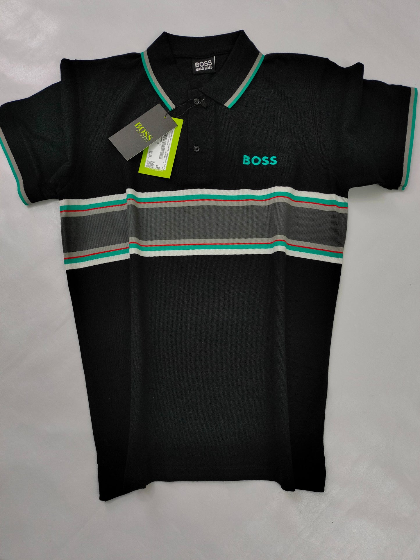 Hugo Boss Block Striped Casual Short Sleeve Polo Shirt