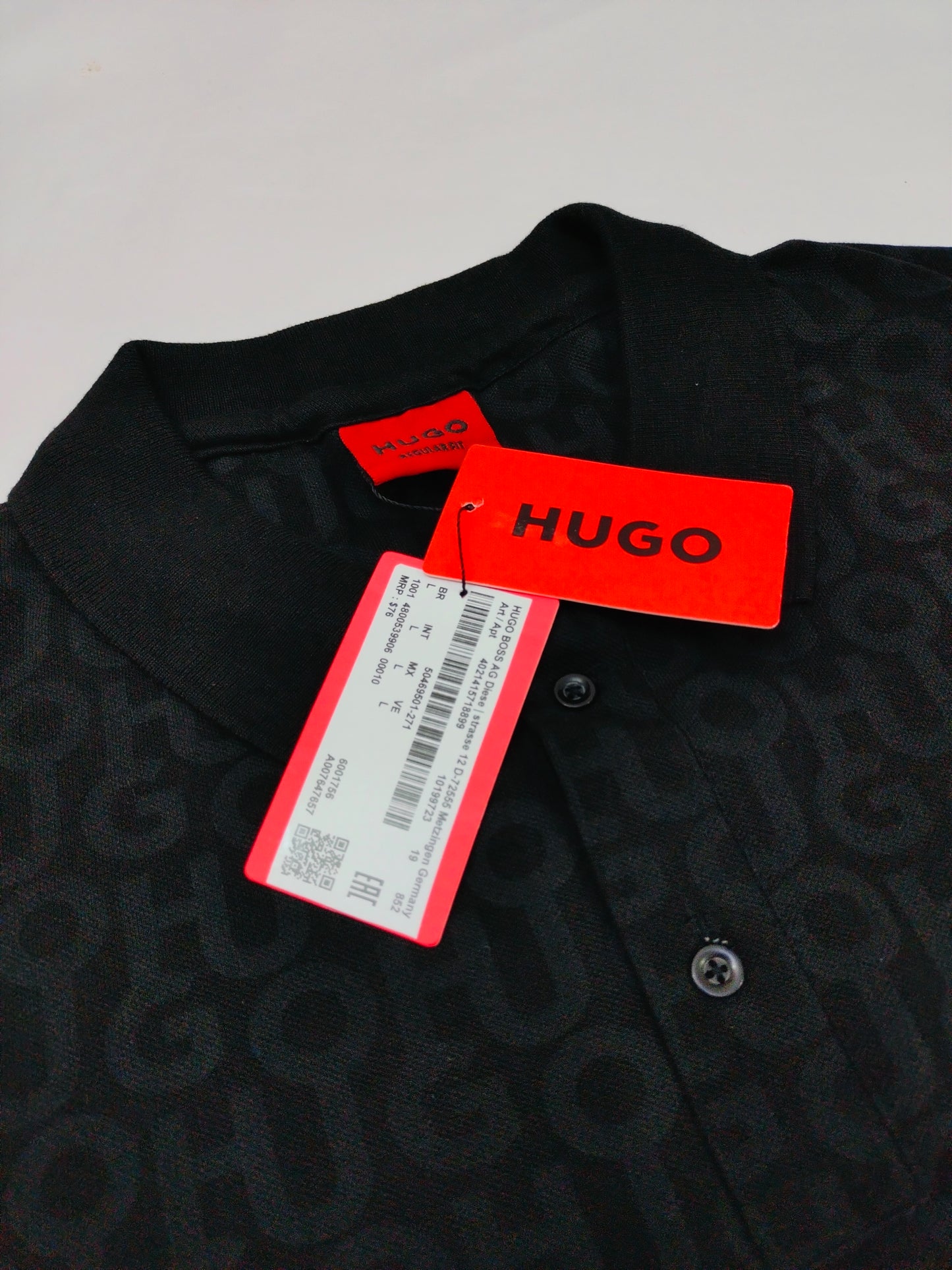 HUGO Logo-print monogram cotton-piqué polo shirt
