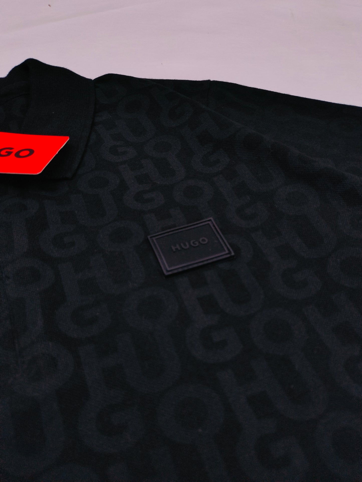 HUGO Logo-print monogram cotton-piqué polo shirt