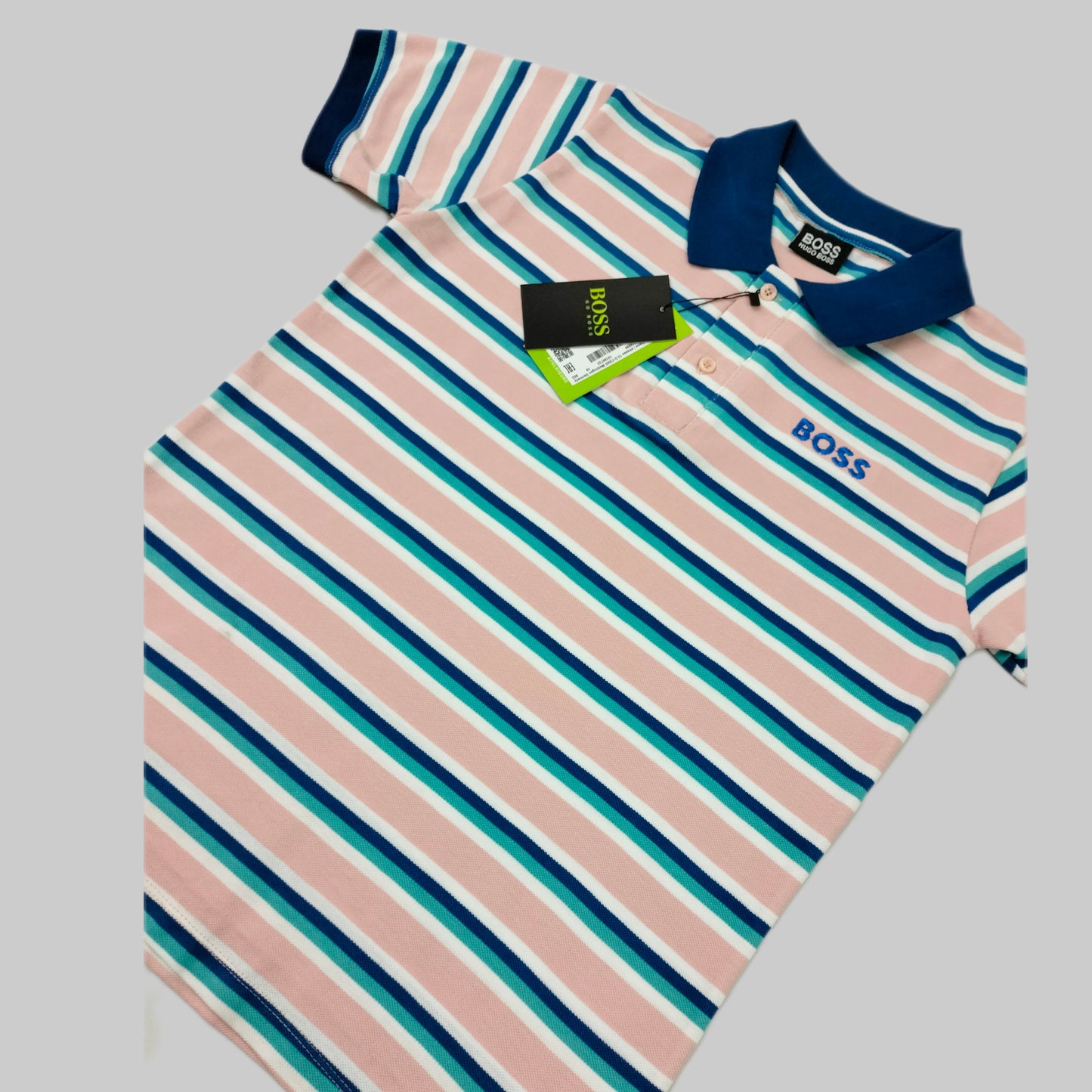 Hugo Boss designer striped polo tee