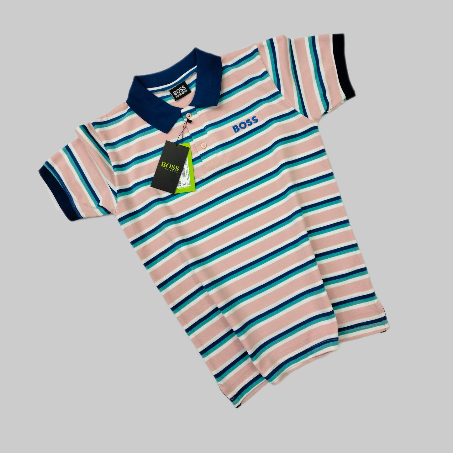 Hugo Boss designer striped polo tee