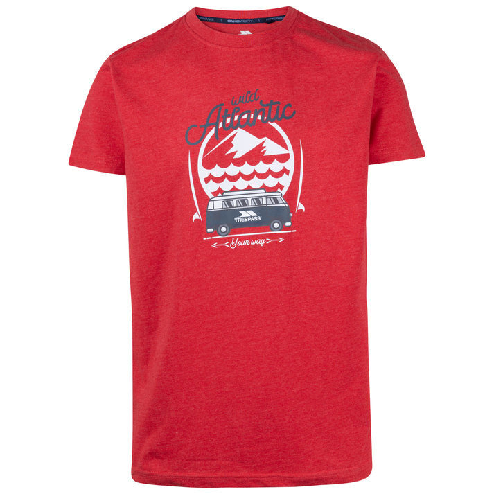 Trespass Sarlake Men's Atlantic Print T-Shirt in Red